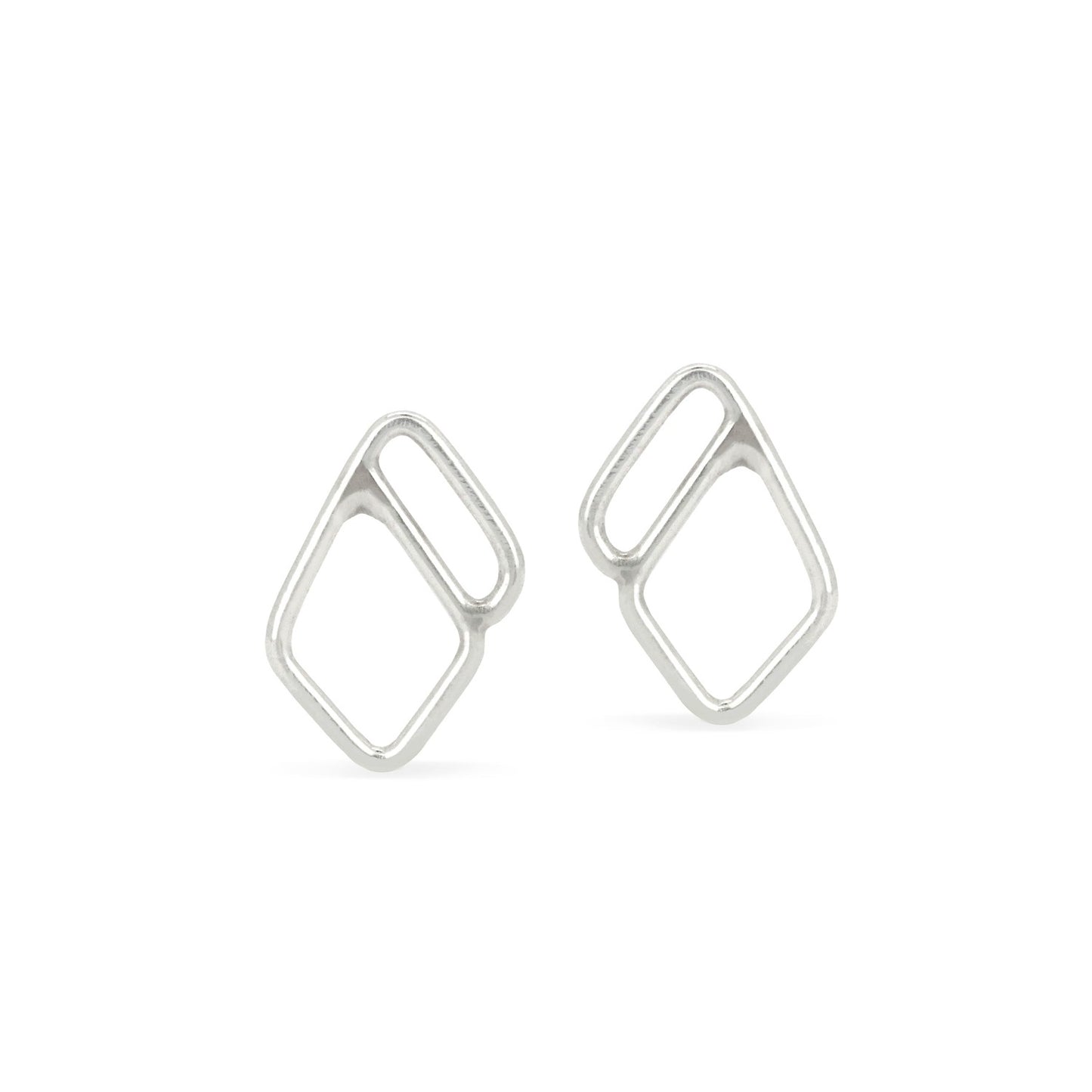 Silver diamond stud earrings
