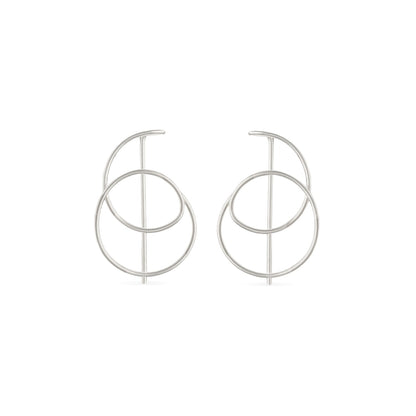 Round spiral hoop earrings in silver