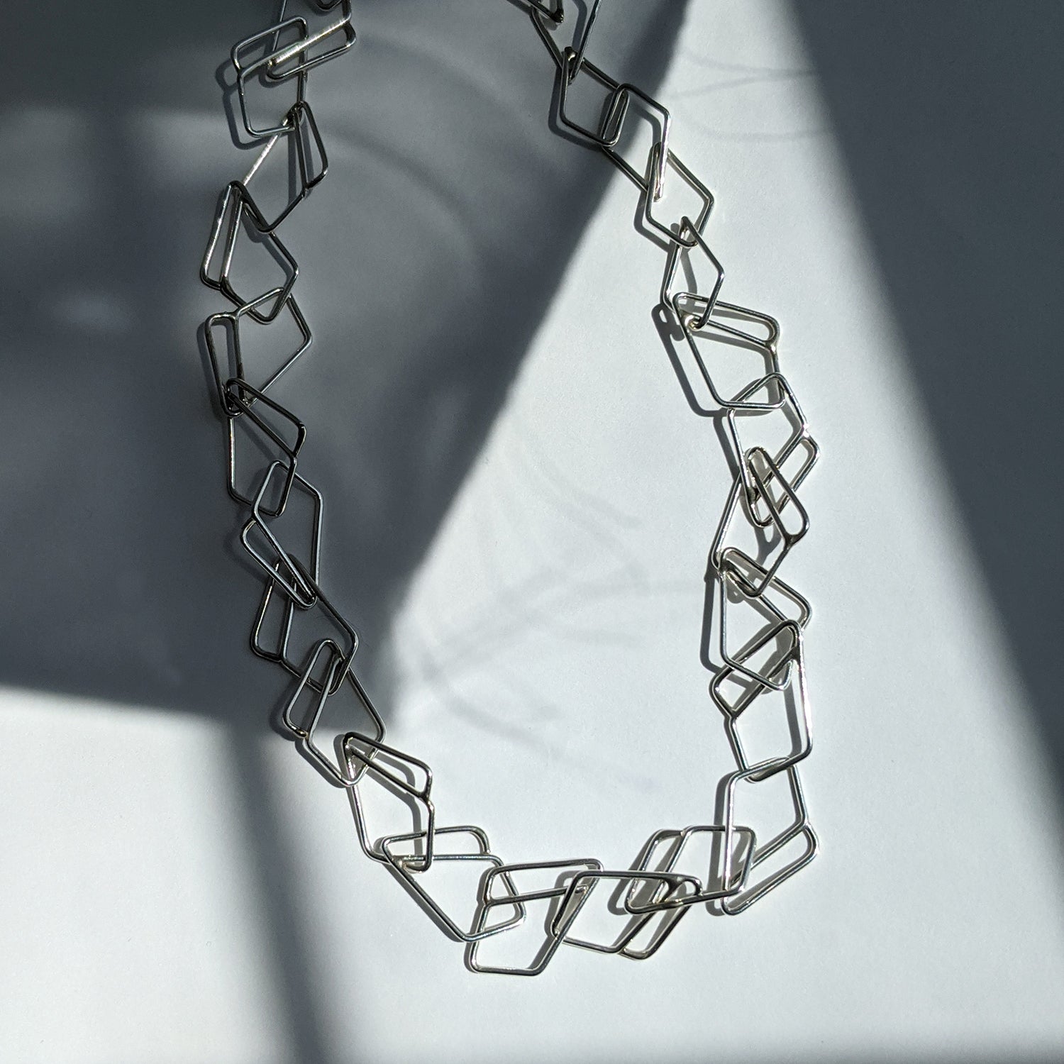 Everyday fine silver chain link necklace