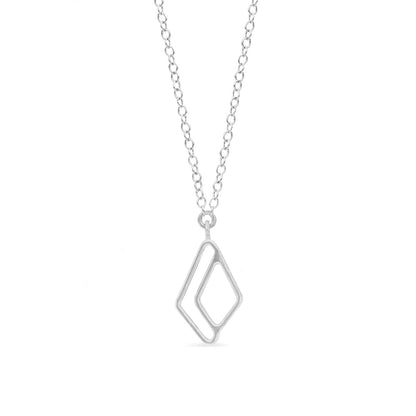 Open diamond pendant necklace in sterling silver