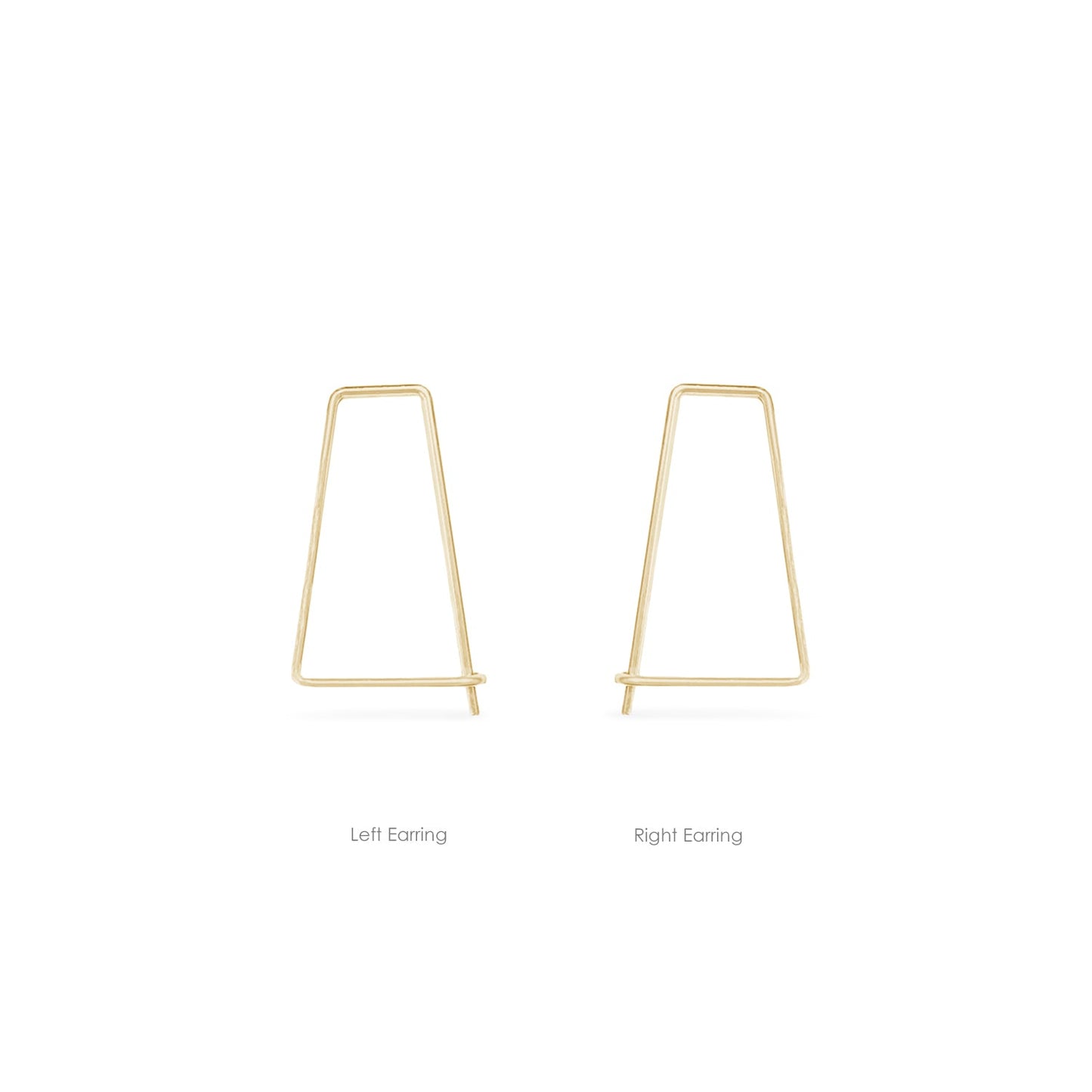 gold triangle hoop earrings with secure hook for closure