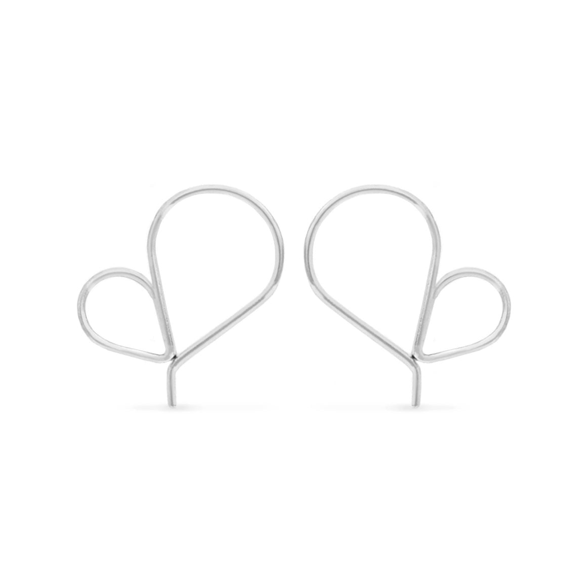  sterling silver heart hoop earrings