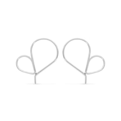  sterling silver heart hoop earrings