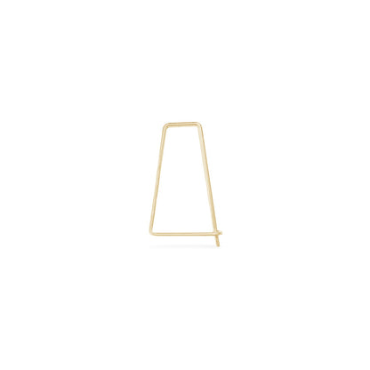 14K gold single micro triangle hoop earring