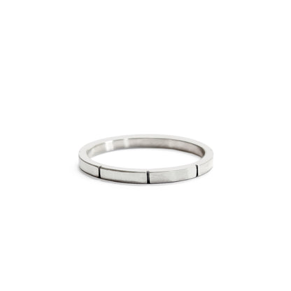 Silver and black stackable midi line ring