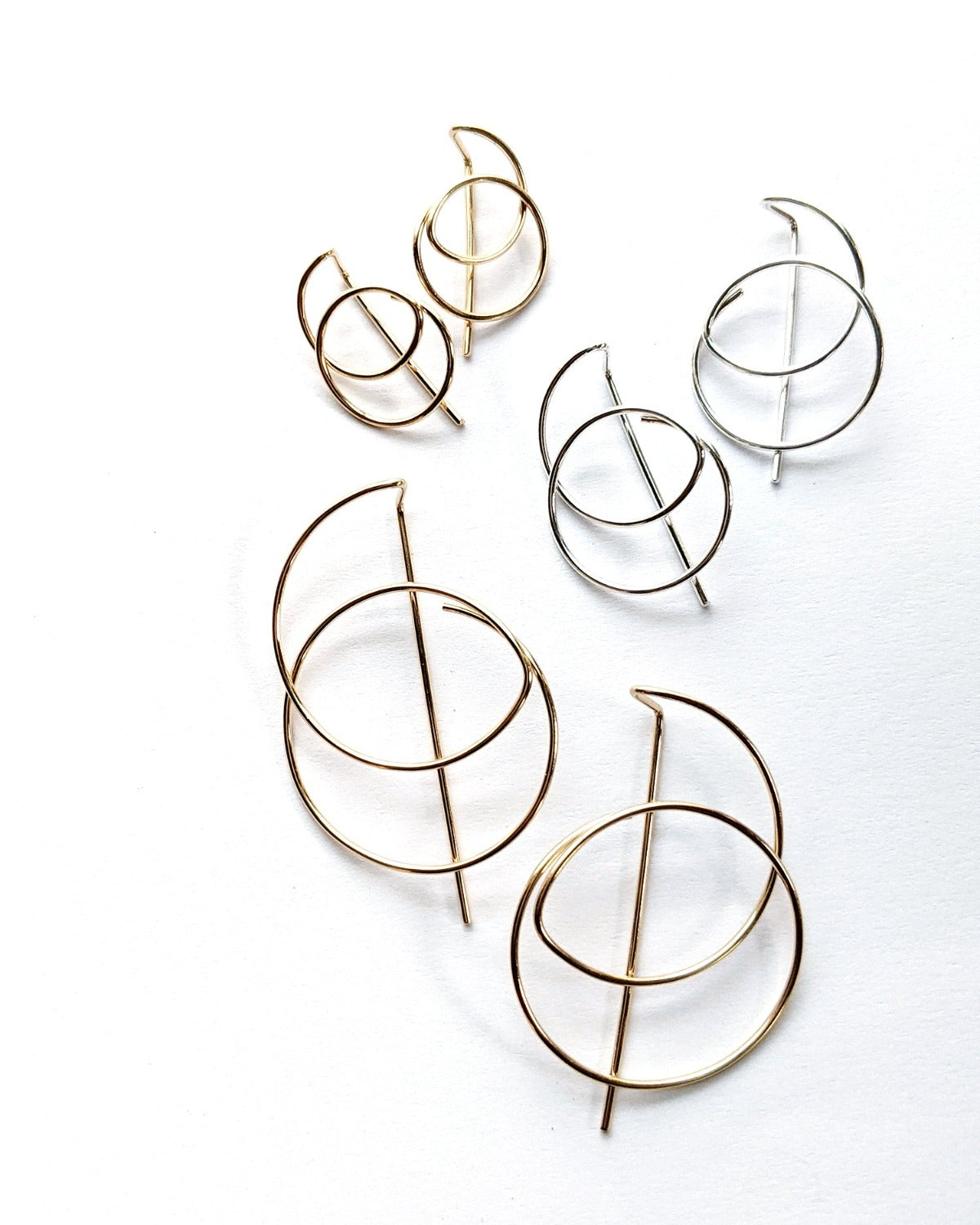 Round spiral threader hoop earrings