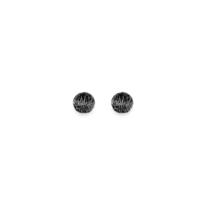 Tiny black textured stud earrings