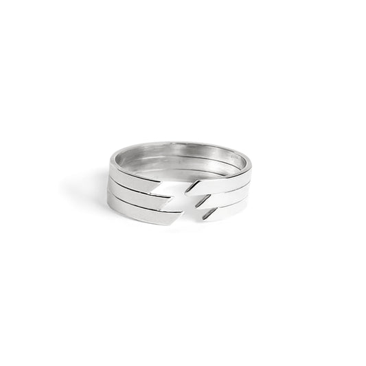 ZigZag Simple Statement Ring Band in Sterling Silver